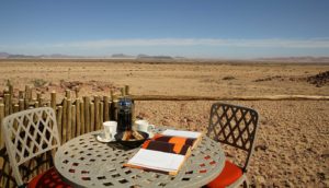 Balkon einer Lodge im Sossusvlei